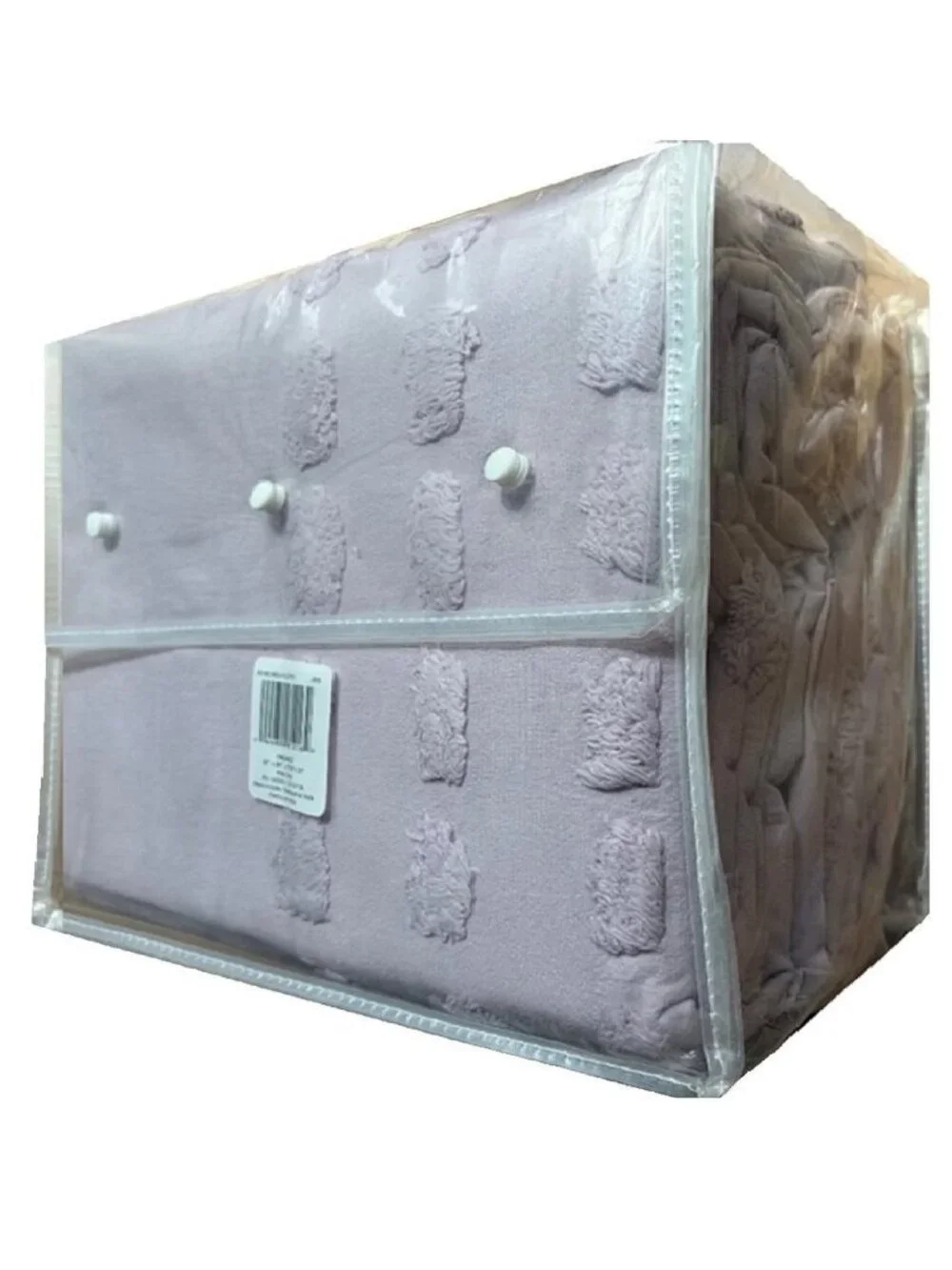 new 3-pc QUEEN Wild Sage Michaela Tufted Triangles Duvet Cover Set IRIS LAVENDER